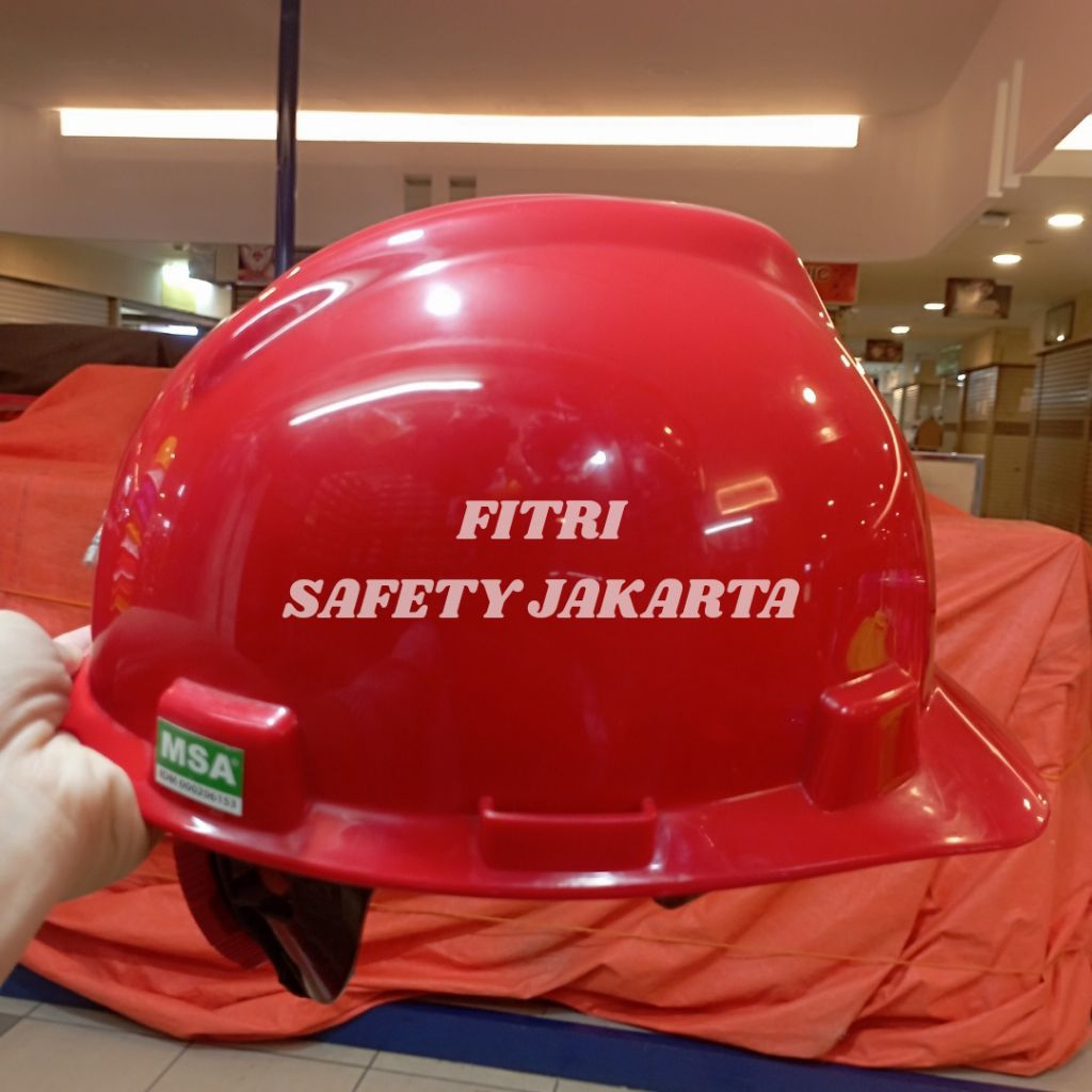 Helm Safety MSA V-GARD Merah Full Set | Helm MSA V-GARD