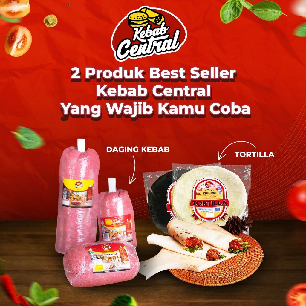 (PAKET BERKUALITAS) BUNDLING TORTILLA SEDANG ORIGINAL 1 pack + DAGING KEBAB SAPI 1 KG - CENTRAL (PAC