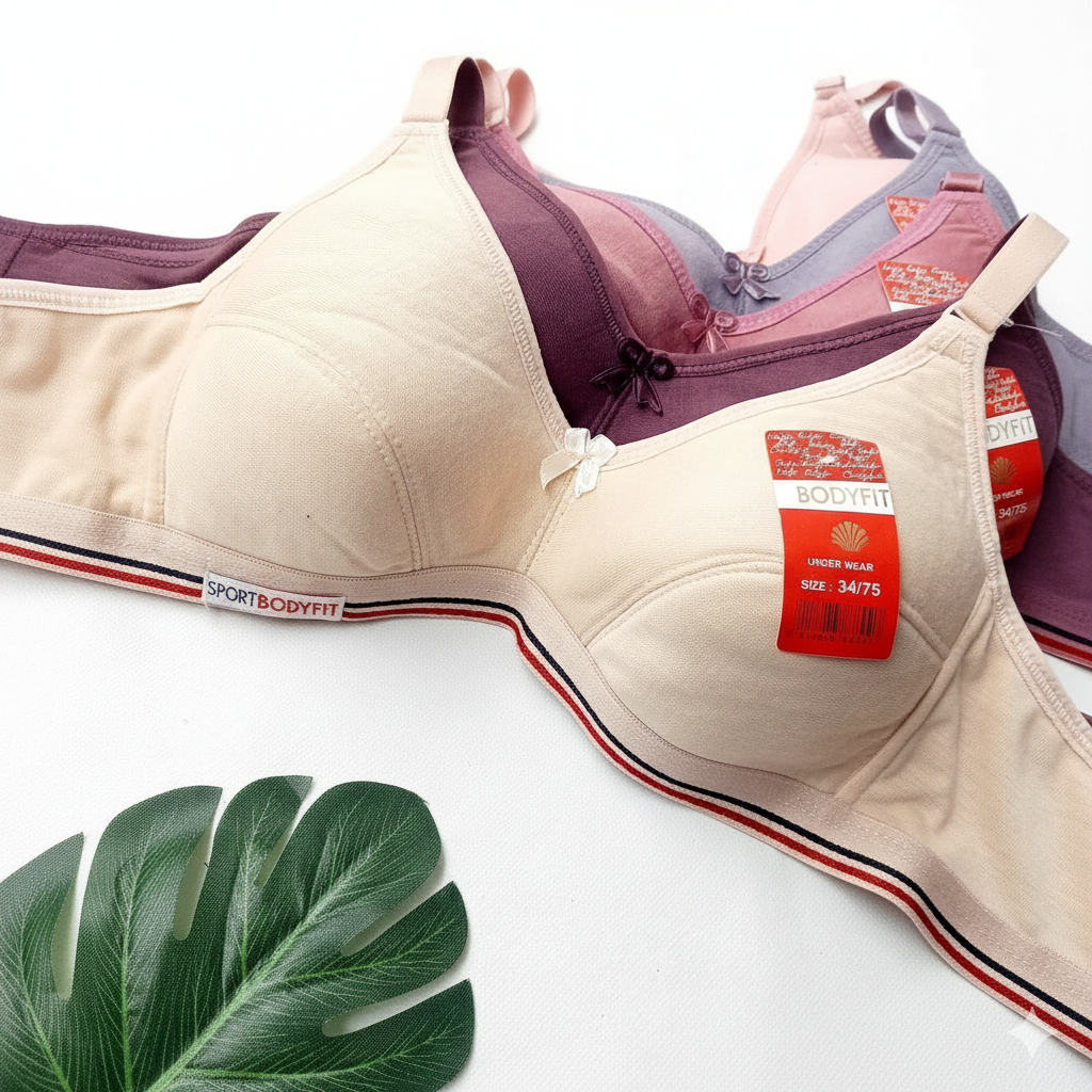 6 PCS Sport Bra Pakaian Dalam Wanita High Quality Tanpa Kawat dan Busa Merk Febri, Najwa & BH Plum