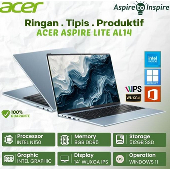 ACER Aspire Lite 14 AL14-32P-C1ES Intel N150 8GB 512GB SSD 14" WUXGA IPS W11 OHS