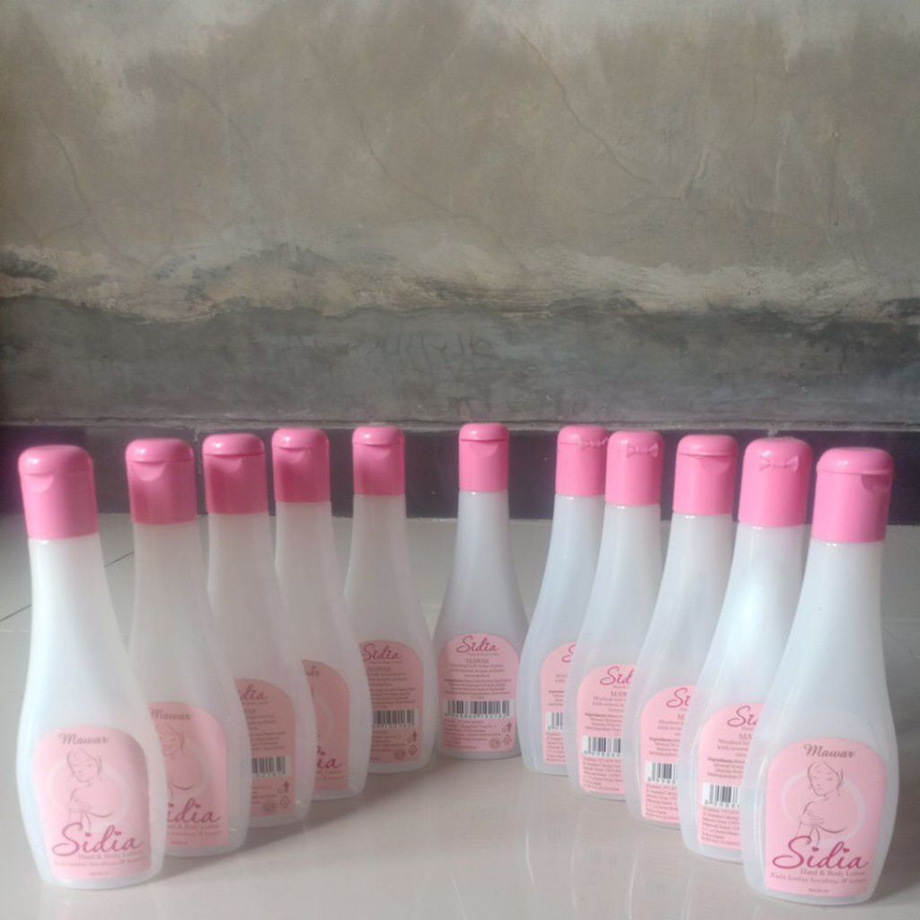 botol bekas handbody lotion sidia mangir dan mawar ukuran 85ml