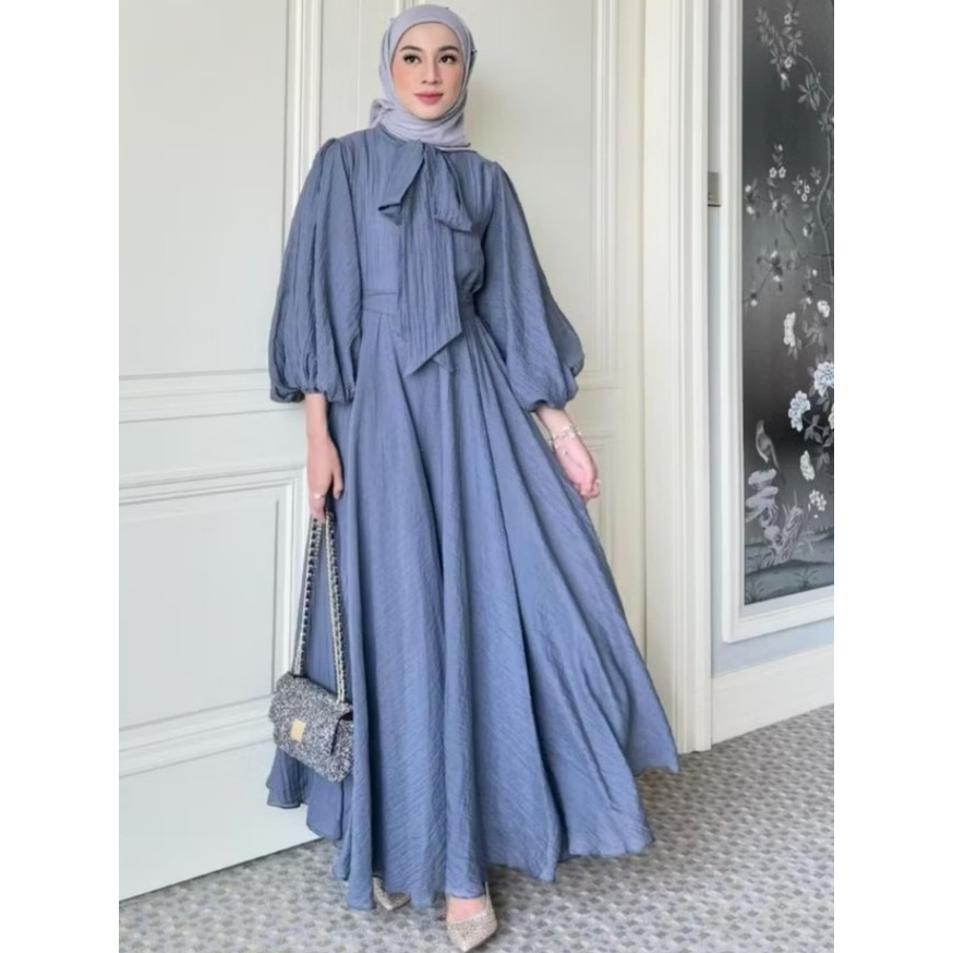 Gamis Wanita Terbaru Model muslim Dres Crincle Airflow Gamis Santriwati Gamis Kondangan