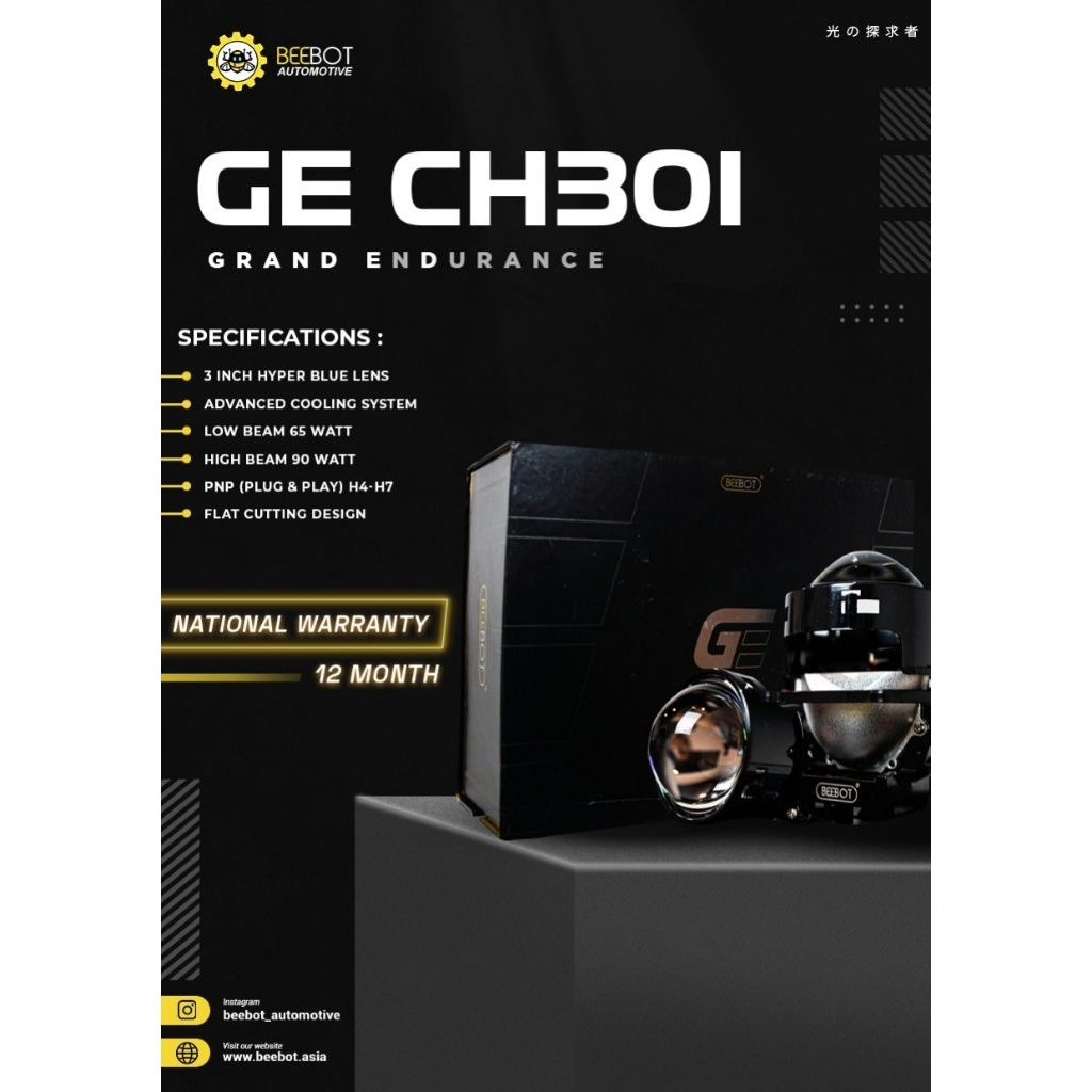 BEEBOT PROJ HEADLAMP GE CH 30.I - PNP soket H4