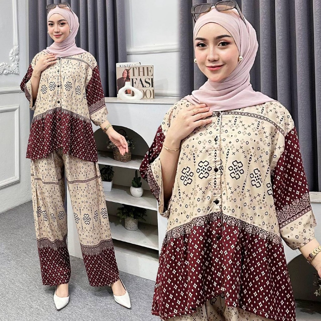 Setelan Celana kulot Wanita JUMBO LD 130 Laura SET Setelan wanita terbaru