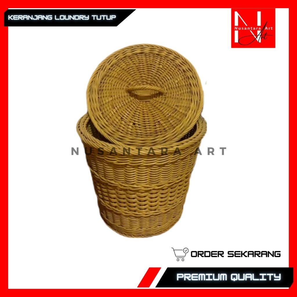 Keranjang Loundry Rotan Bulat Tutup Keranjang Baju Kotor Keranjang Loundry Rotan Tempat Baju Kotor