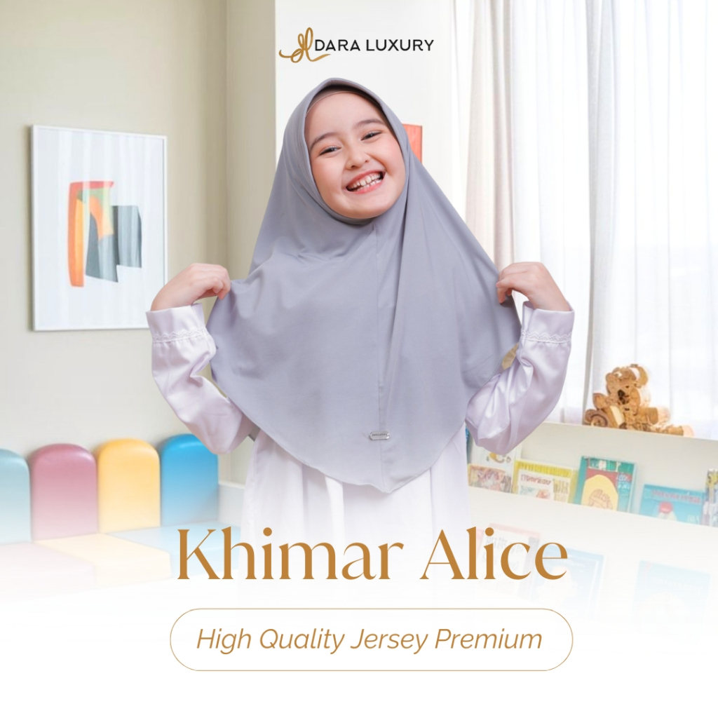 Khimar Instan Anak Sekolah 5–15 Tahun | Hijab Anak Perempuan Premium Jersey | Alice by Dara Luxury