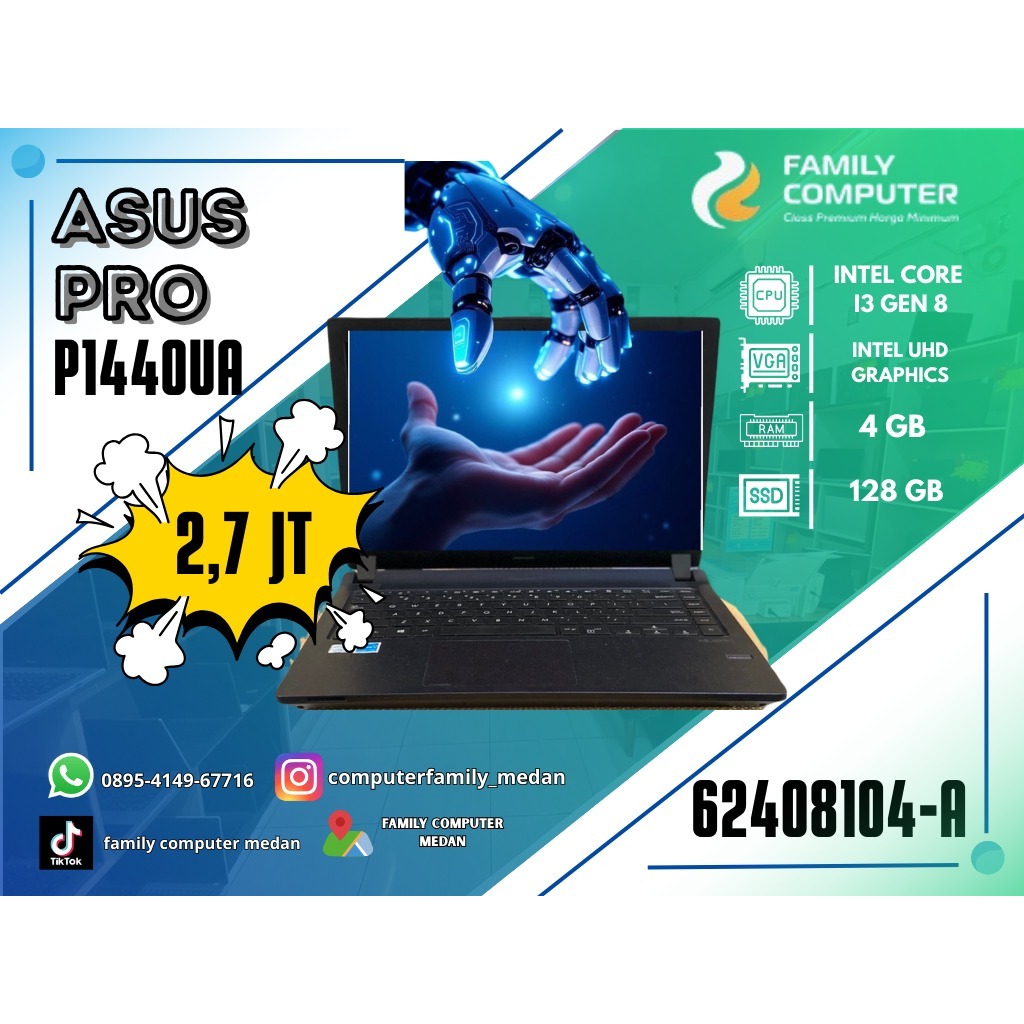 ASUS PR0 P1440UA | INTEL CORE I3 GEN 8 | INTEL UHD GRAPHIC | 4GB | 128GB
