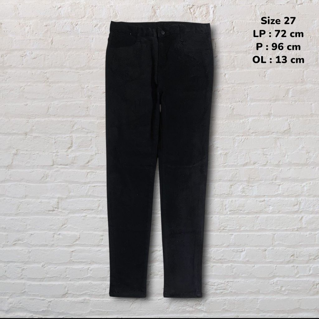 Size 27 Celana Panjang Longpants Jeans Alice Hitam  Skinny fit    Second Preloved #CJ989