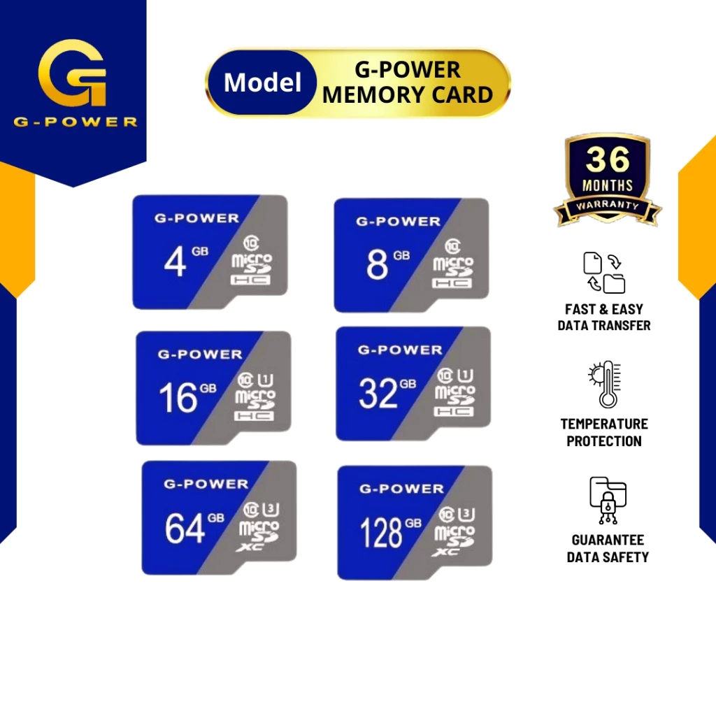 Memory Card/Flashdisk 4/8/16/32/64/128Gb G-POWER Micro SD Ultra 3 High Class