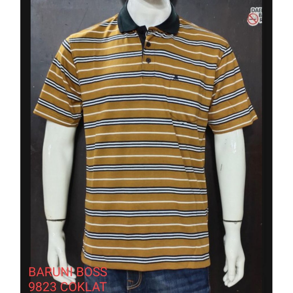 kaos kerah pria dewasa bahan katun brand BARUNI BOSS