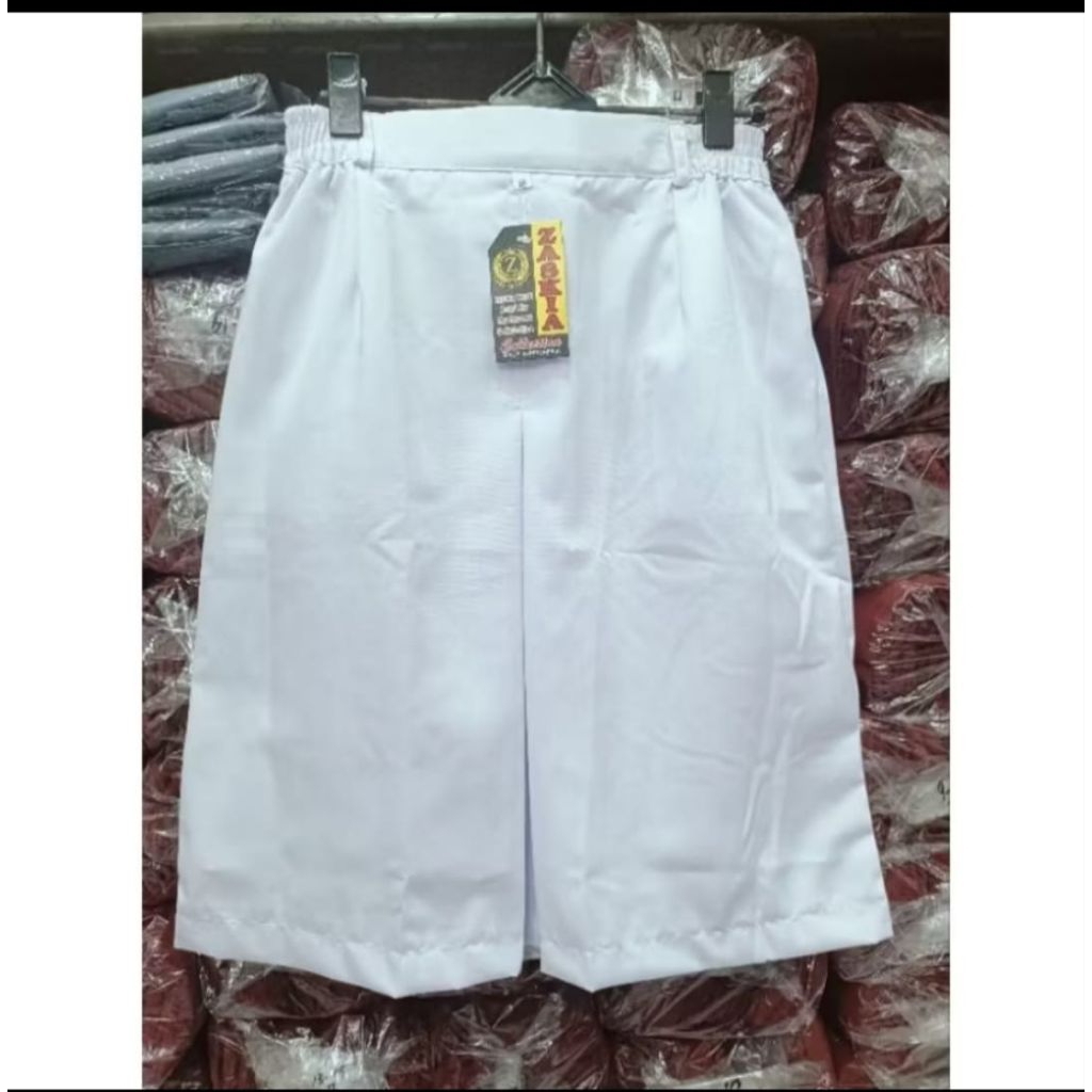 Rok Putih SMA Pendek / Rok Putih Span SMA Pinggang Karet / Rok Putih SMA Span Pendek