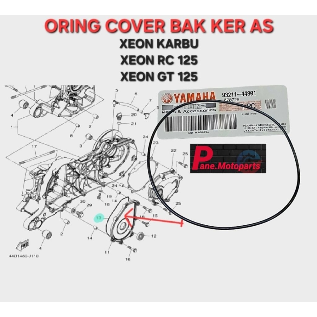 O-RING ORING COVER TUTUP BAK KER AS KRUK AS CVT XEON LAMA KARBU XEON RC 125 XEON GT 125 ORIGINAL YGP