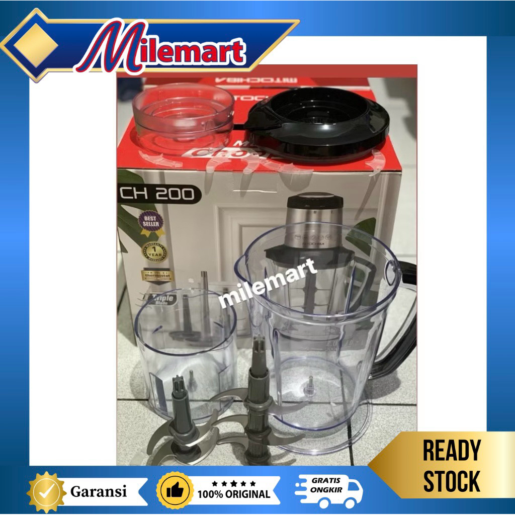 MITOCHIBA Aksesoris  Food Chopper CH200 /Gelas CH200 /Tutup Gelas CH200 /Tutup Pisau CH200 /Pisau CH