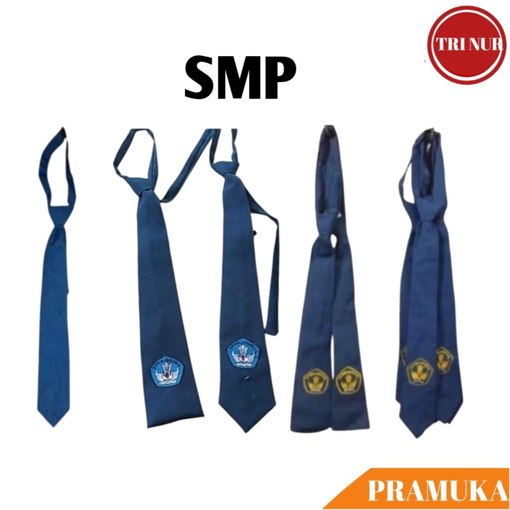 Dasi Sekolah SMP Langsung Pakai Panjang Perekat Logo Bordir / Dasi Polos Panjang / Dasi SMP Logo TUT