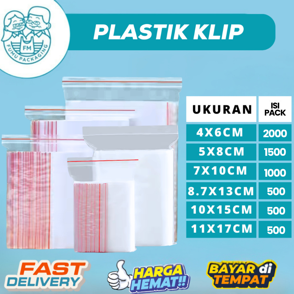 Plastik Klip Food Grade/Plastik Makanan/Zipper Bag/Plastik Klip Bening/Plastik Packing Makanan