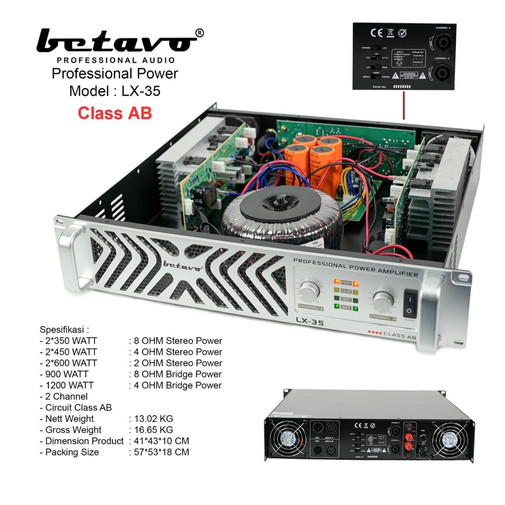 Power Audio Betavo LX 35 Class AB Profesional Power Betavo LX-35