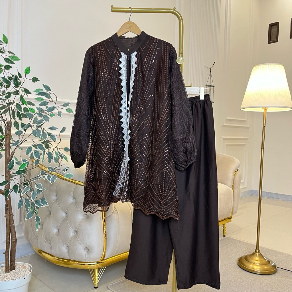 Seiza LD 120 dan 140 One Set JUMBO Brokat Chantily Mewah | Setelan Seiza Big Size XL–5XL  + Inner So