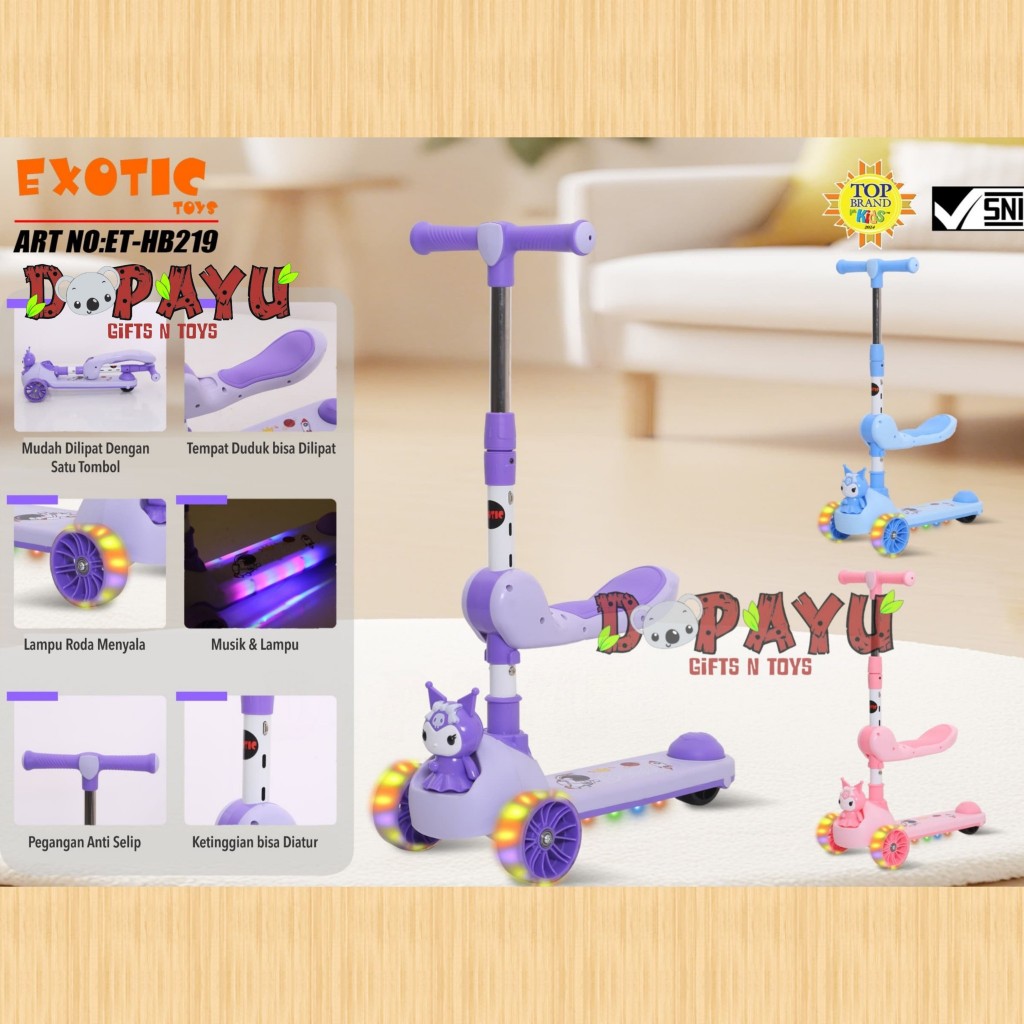 Skuter Anak Otoped SCOOTER EXOTIC ETHB219 Roda 3 Multifungsi