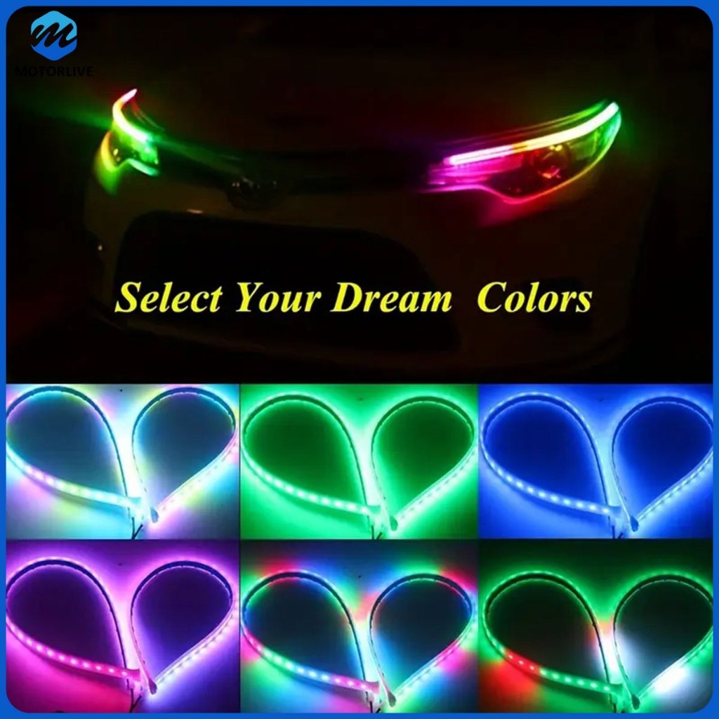 2 Lampu Alis Remote RGB 30CM Sepasang Kiri Kanan Universal Vario Mio Scoopy Beat nmax Pcx Aerox Soul