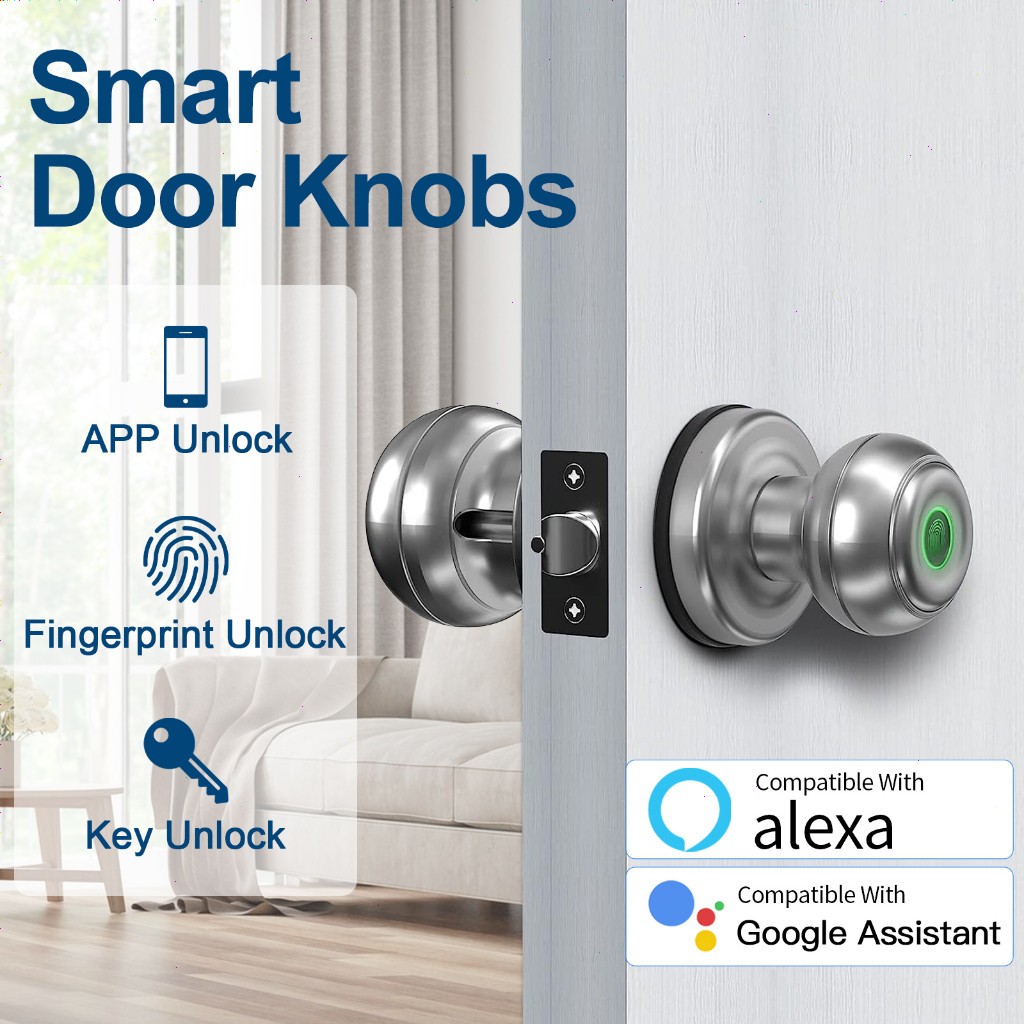 TUYA Smart Door knob Fingerprint Door Lock Smart Lock Biometric Door Lock Fingerprint Door knob with