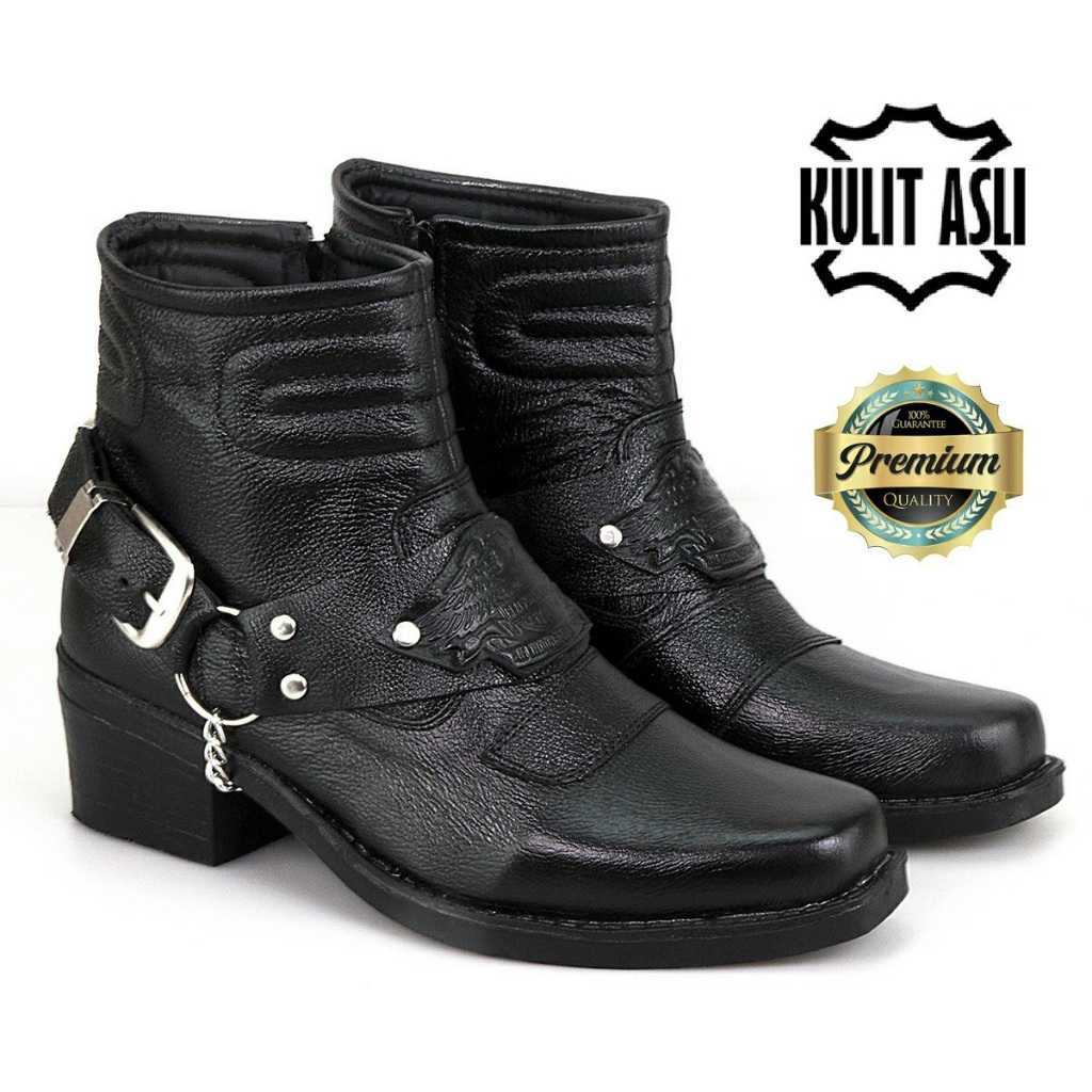 SEPATU PRIA | SEPATU MOTOR | SEPATU TOURING | SEPATU BOOT PRIA KULIT SAPI CBRLK 431