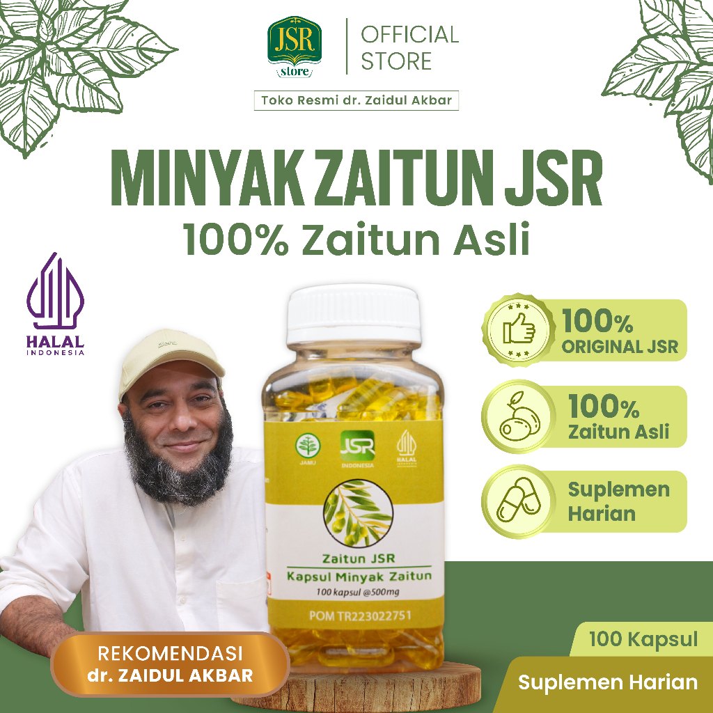Minyak Zaitun JSR dr Zaidul Akbar - isi 100 kapsul Zaitun Asli Khas JSR