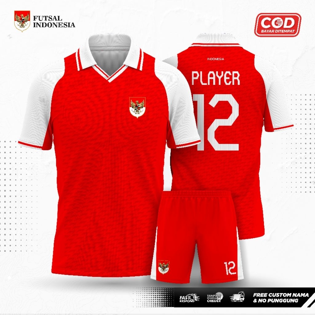 JERSEY TIMNAS FUTSAL INDONESIA TERBARU 2025 - KAOS FUTSAL TIMNAS INDONESIA - BAJU FUTSAL TIMNAS INDO