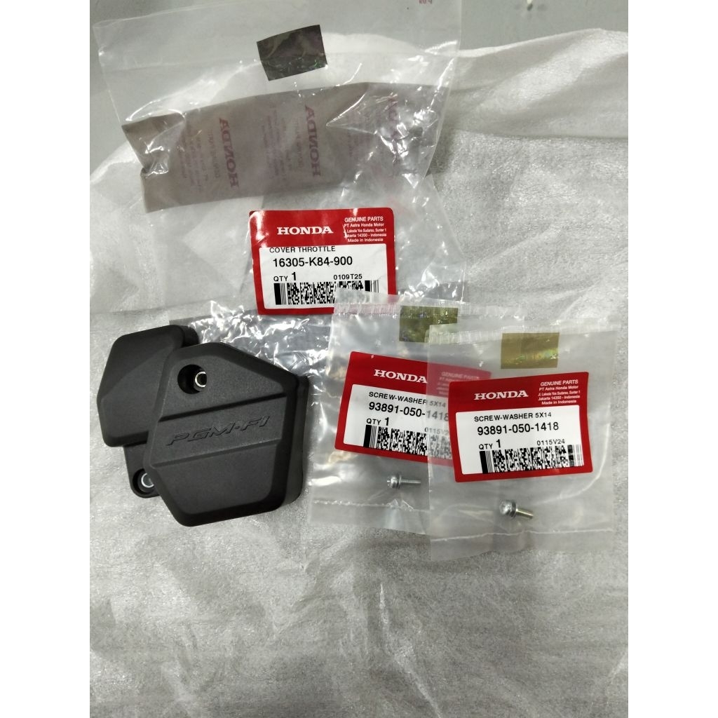 Cover tutup throttle body plus baut untuk motor CRF 150FI number 16305K84900 & 938910501418