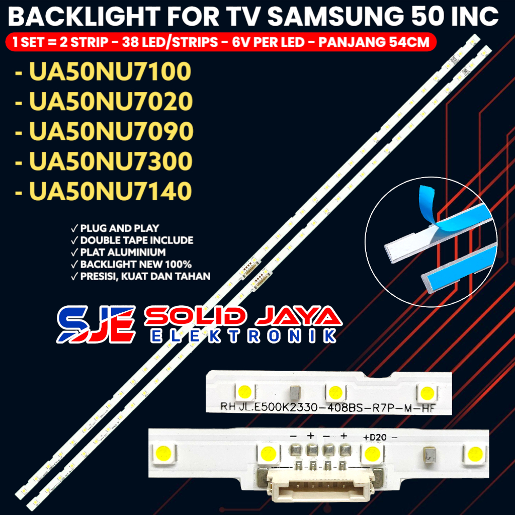 BACKLIGHT TV LED SAMSUNG 50 INCH UA 50NU7100 50NU7300 50NU7020 50NU7090 50NU7140 UA50NU7100 UA50NU73