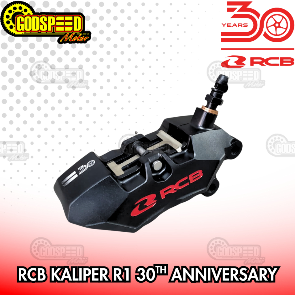 RCB KALIPER 4 PISTON 1 PIN R1 30TH ANNIVERSARY BLACK RED BIG CALIPER 4 POT AXIAL