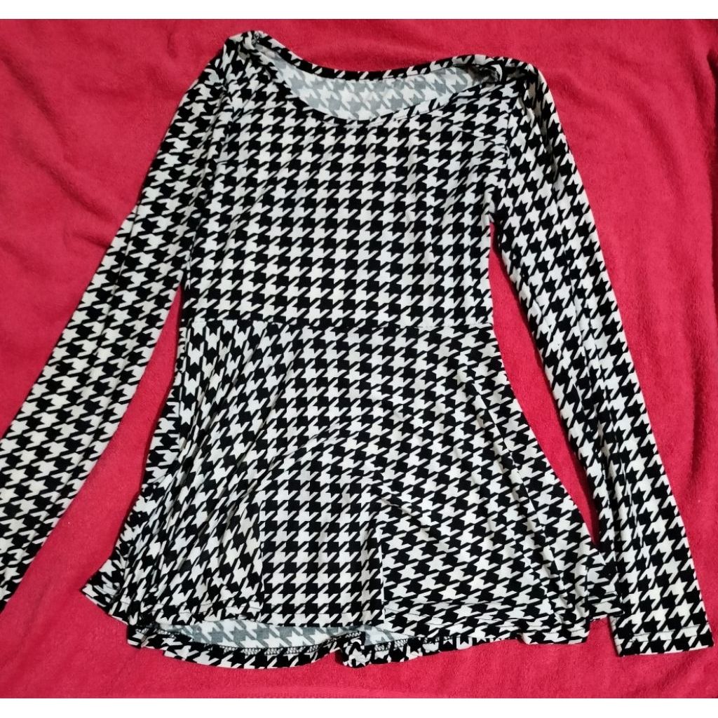 Preloved Houndstooth Blouse