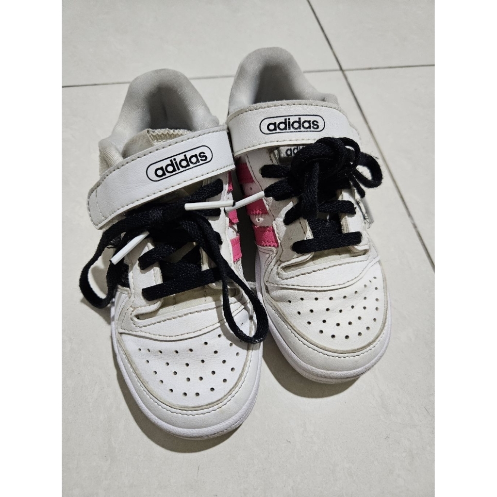 PRELOVED SECOND ORI AD*D*S ADIDAS FORUM LOW KIDS SHOES PINK SEPATU ANAK PEREMPUAN SIZE UK10 NO BOX