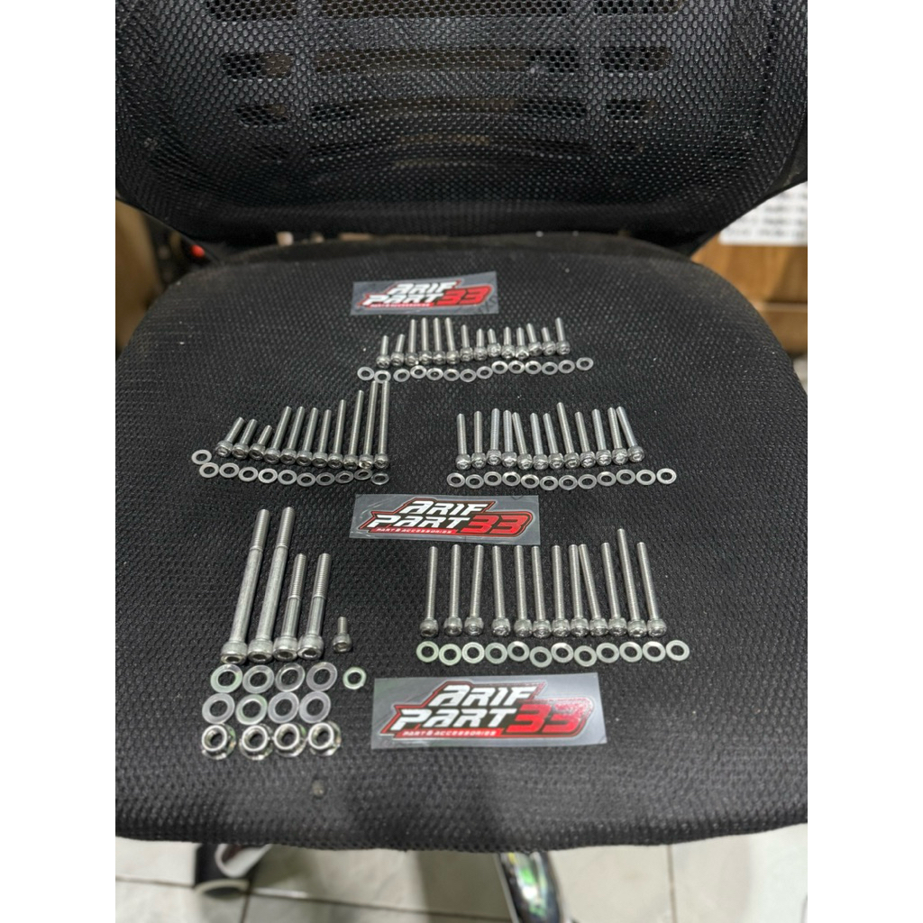 BAUT L FULL MESIN STAINLESS CB GL MEGAPRO TIGER THE A2-70 BAUT TIGER SET BAUT L TIGER STAINLESS