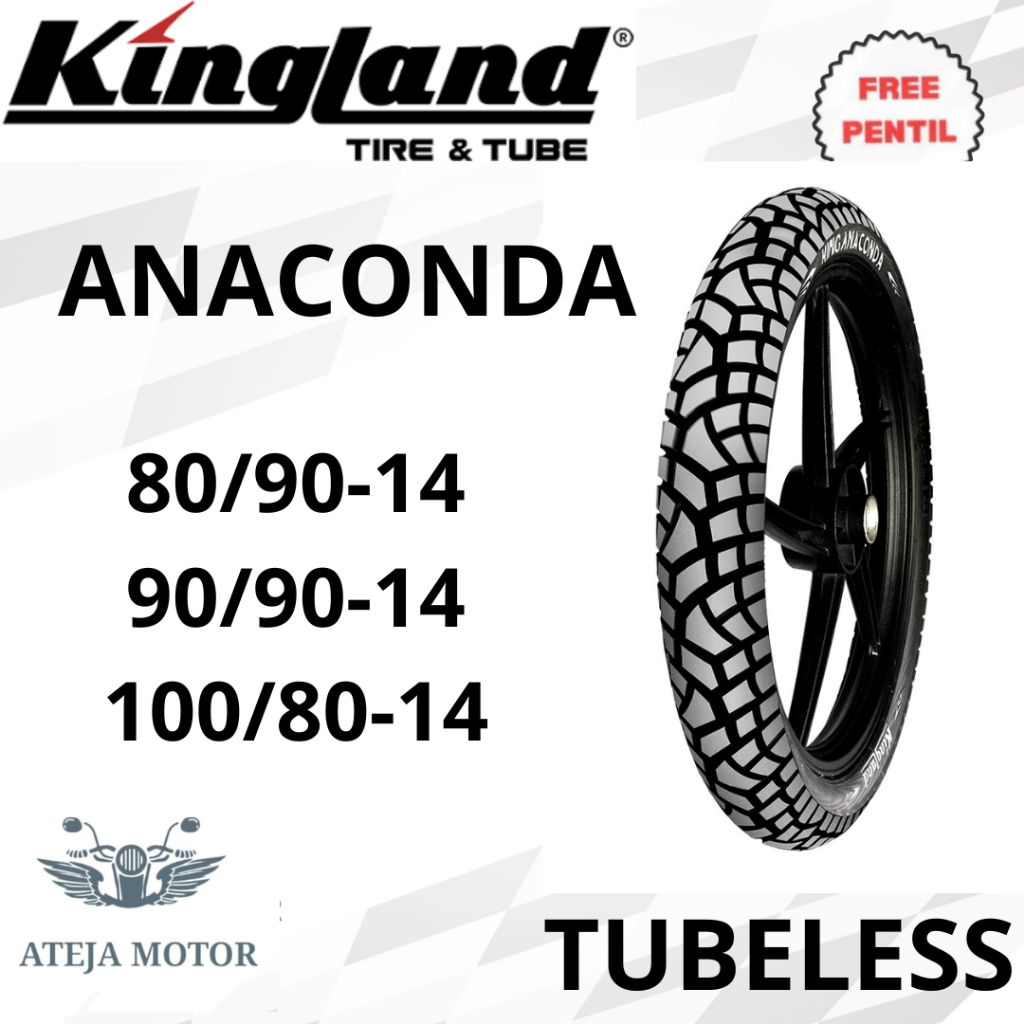 Ban Ring 14 Ban Kingland Anaconda 80/90-14 90/90-14 100/80-14 Tubeless Ban Motor Ring 14 Ban Motor T