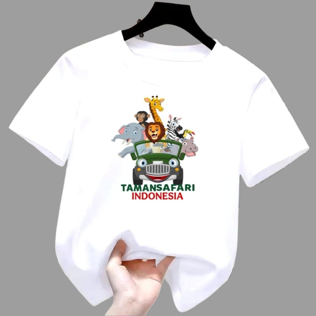 Atasan kaos baju Anak Cowok-Cewek Taman Safari indonesia usia anak1 tahun sampai dewasa