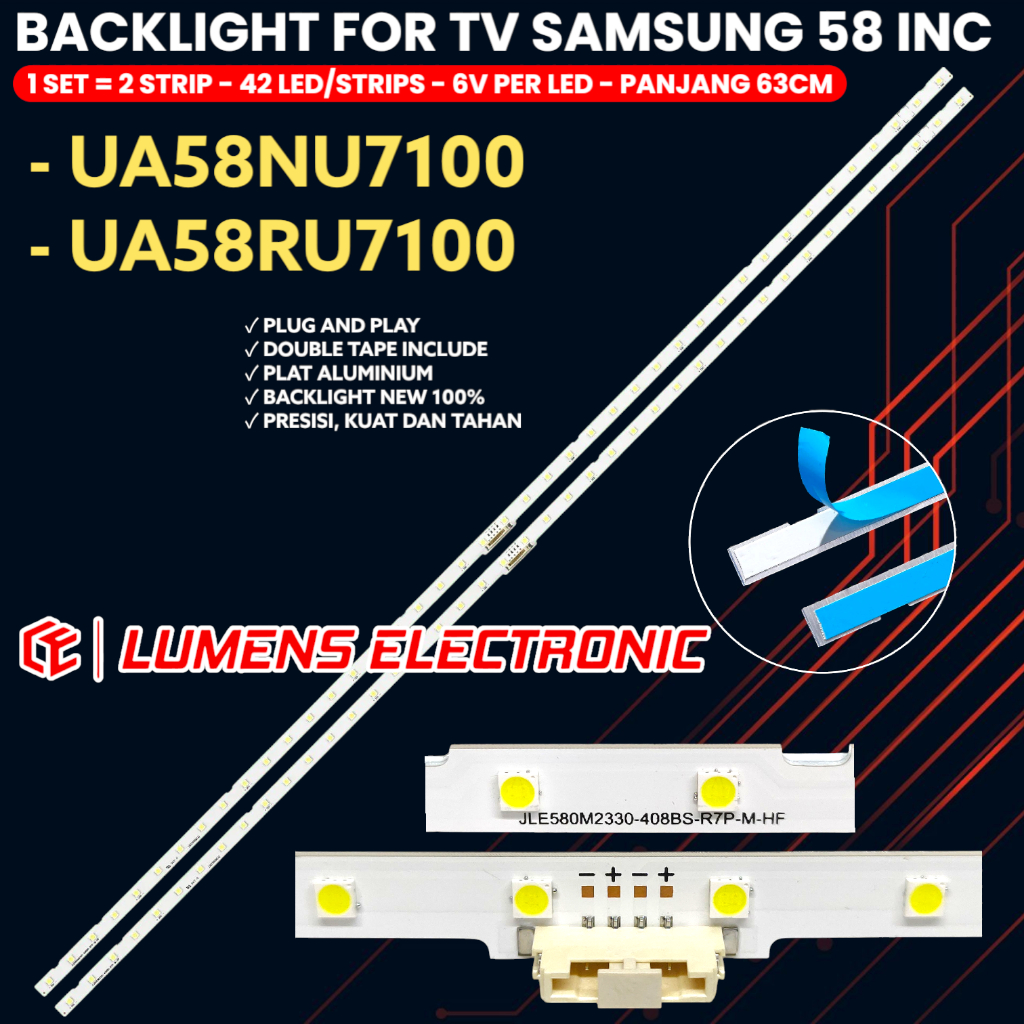 BACKLIGHT TV LED SAMSUNG 58 INCH UA 58NU7100 58RU7100 58NU 58RU UA58NU7100 UA58RU7100 UA-58NU7100 UA