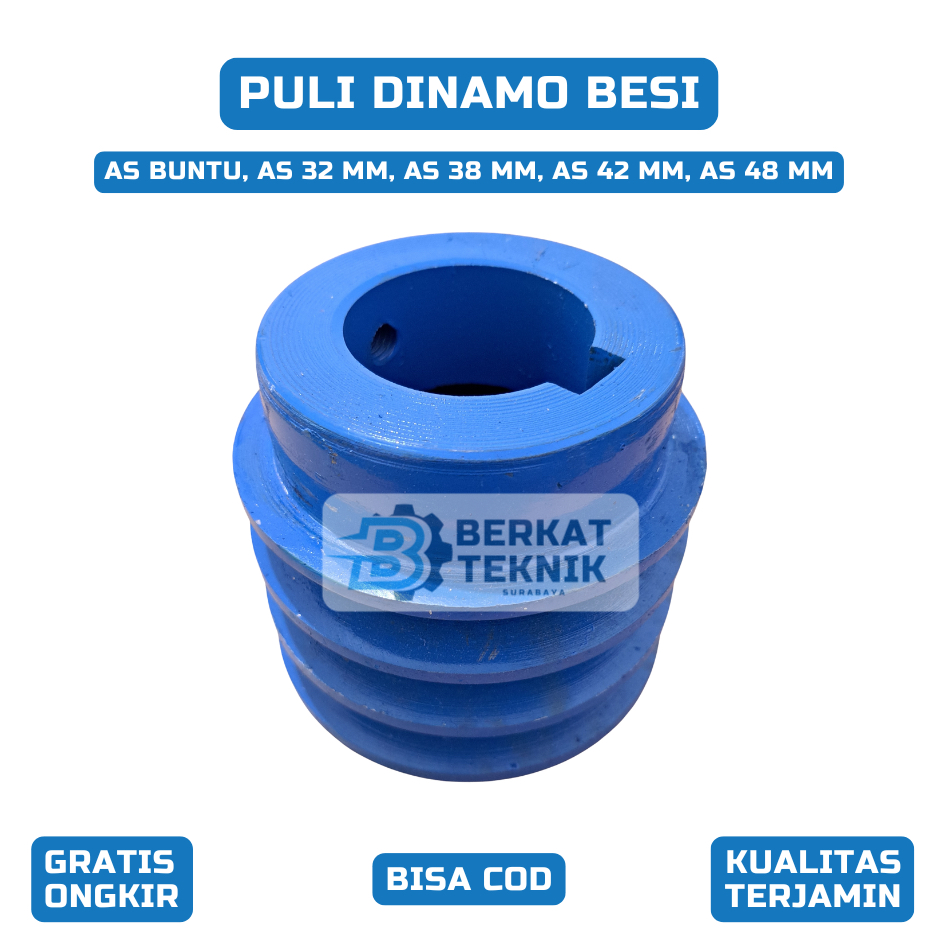 Puli Dinamo Besi B3x4in / 10cm | Puli Cor B3x4in as buntu / as 32/38/42/48mm.