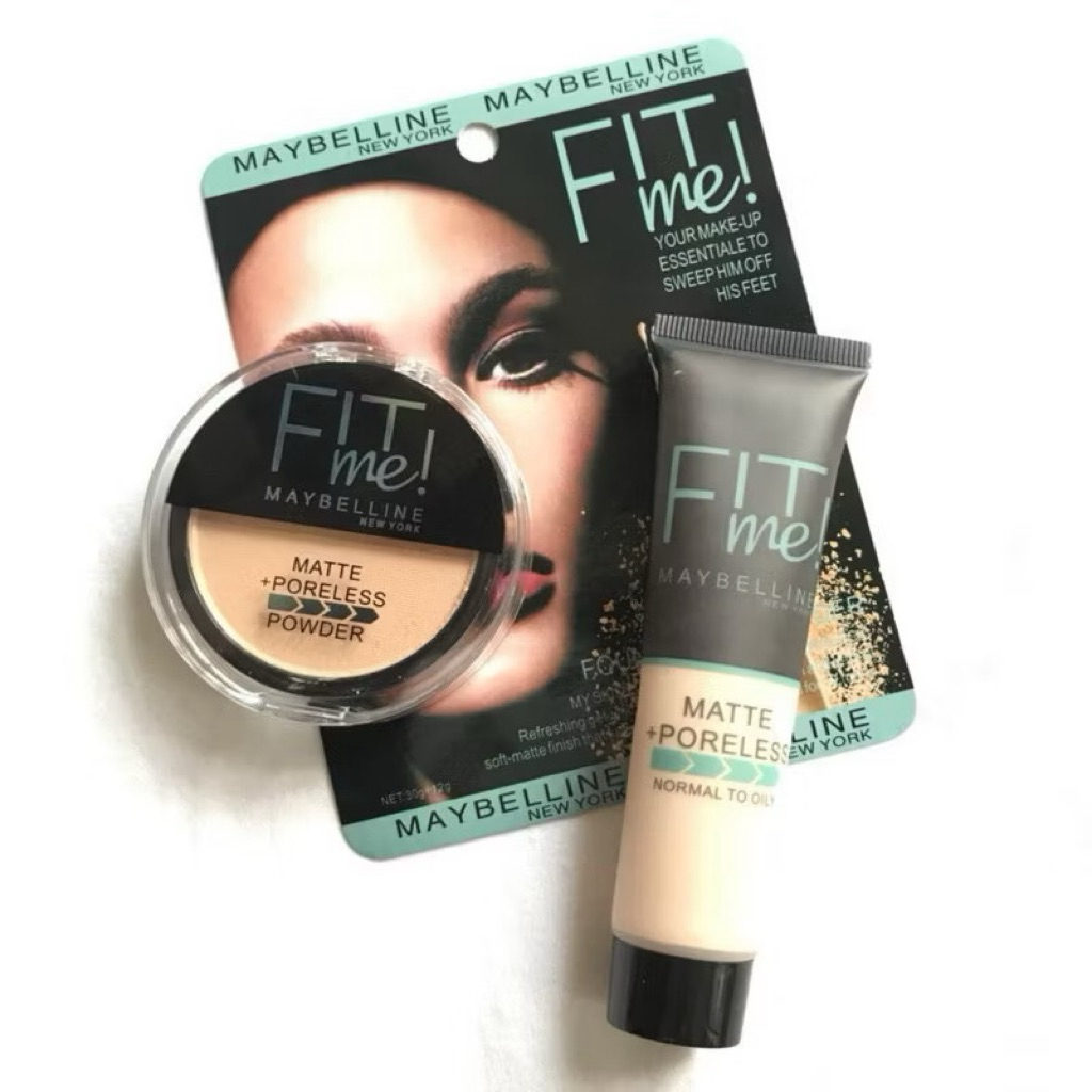 MAKE UP SET 2IN1 FIT ME ( Bedak + foundation ) mika / Makeup 1 Set lengkap