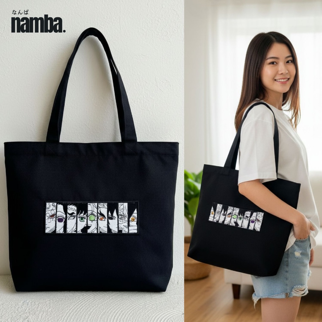 TOTEBAG FULL BORDIR KANVAS PREMIUM / TAS ANIME DEMON SLAYER / TOTE BAG HASHIRA EDITION / KARTUN JEPA