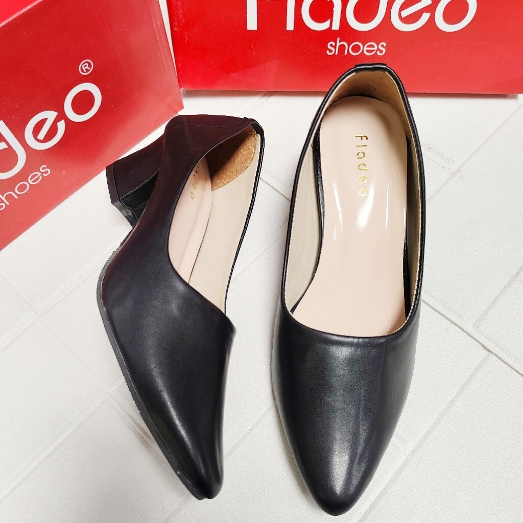 Sepatu kerja pantopel PL3 hak 3cm & PL5 hak 5cm polos size 37-41 sepatu wanita