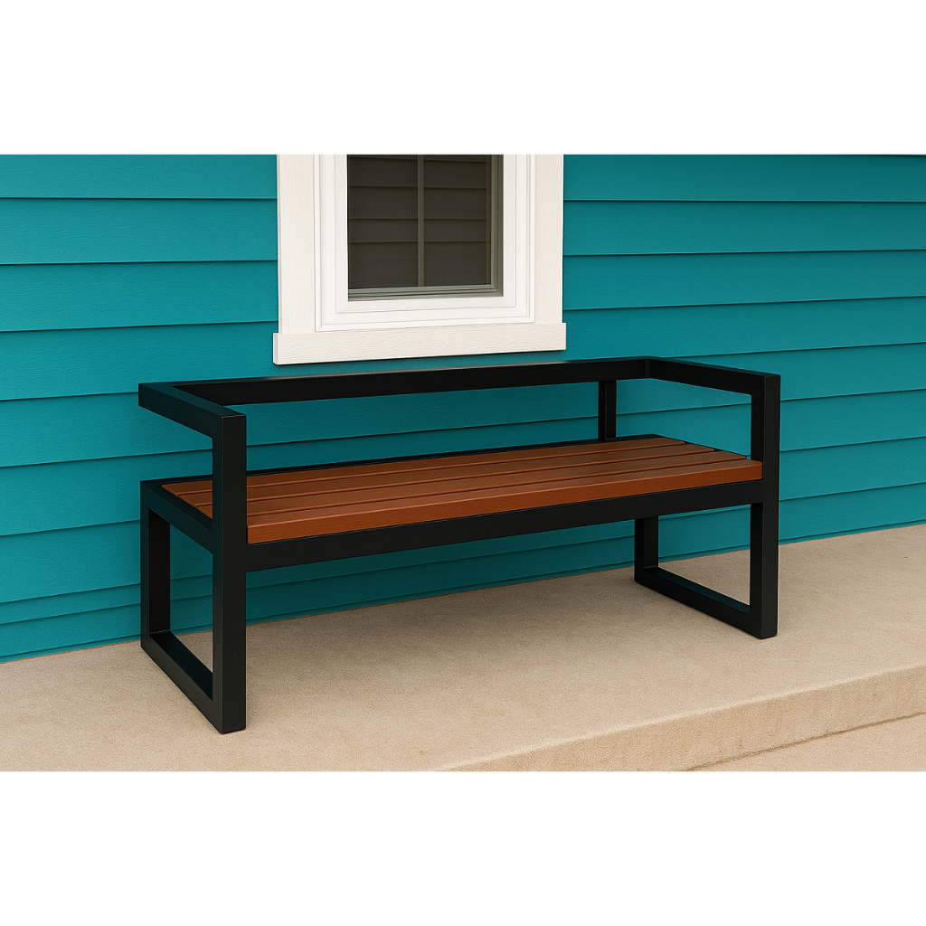 Kursi Panjang Outdoor Besi Dan Kayu Solid || Bangku Taman Teras Santai Ruang Tunggu Garden Bench