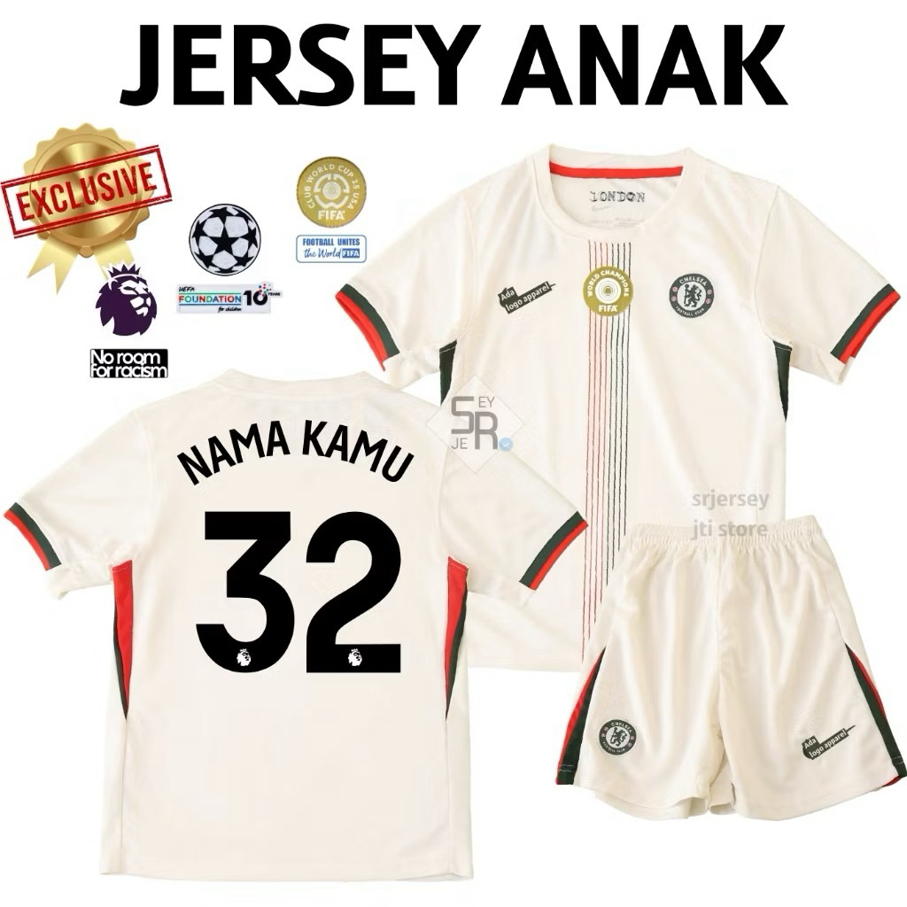 KIDS Jersey Chelsea Away 2025 2026 - Jersey Anak Chelsea Terbaru Full Printing