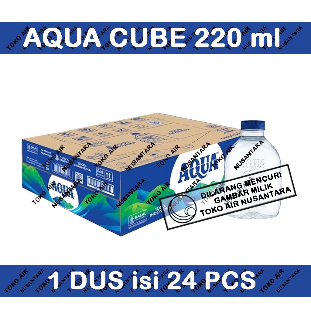 Aqua Cube 220 ml Botol Mini - Air Mineral