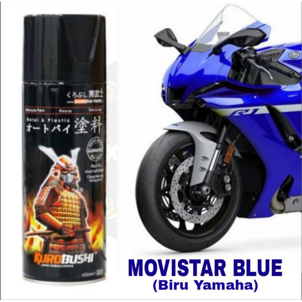 Cat Pilok Samurai Paint Y688 Movistar Blue 400ml Biru Yamaha Mofistar Atlantis Blu Biru Tua Gelap Na