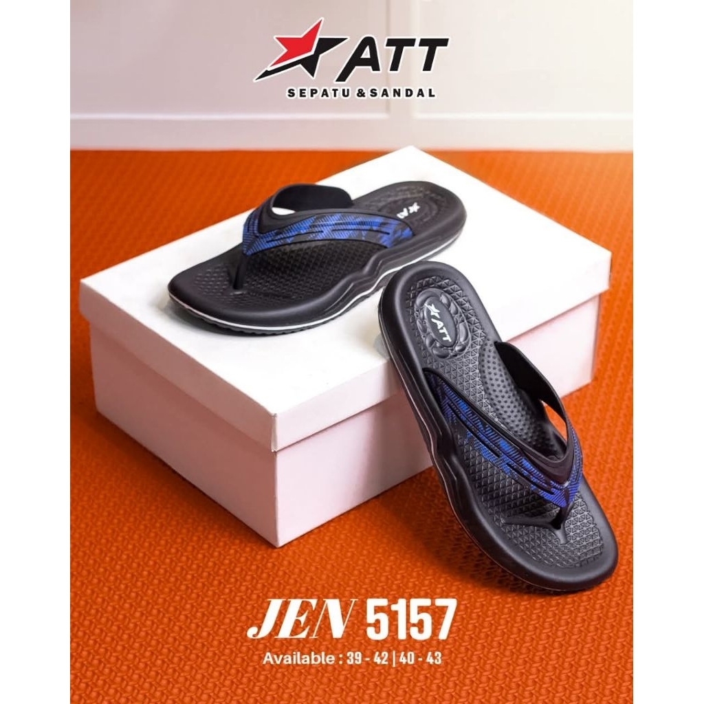 Sandal Jepit Pria Wanita ATT JEN 5157 / Sandal JEPIT Santai Kekinian Tebal Anti Slip Karet Murah