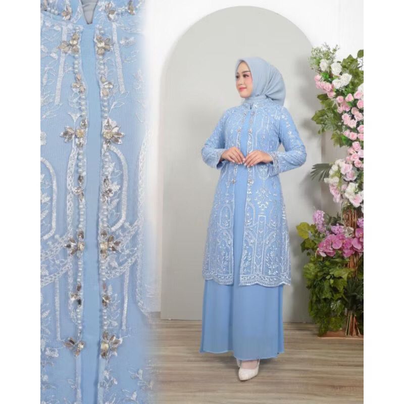 Gamis Yasmin Payet Wanita Tille Bordir Bata