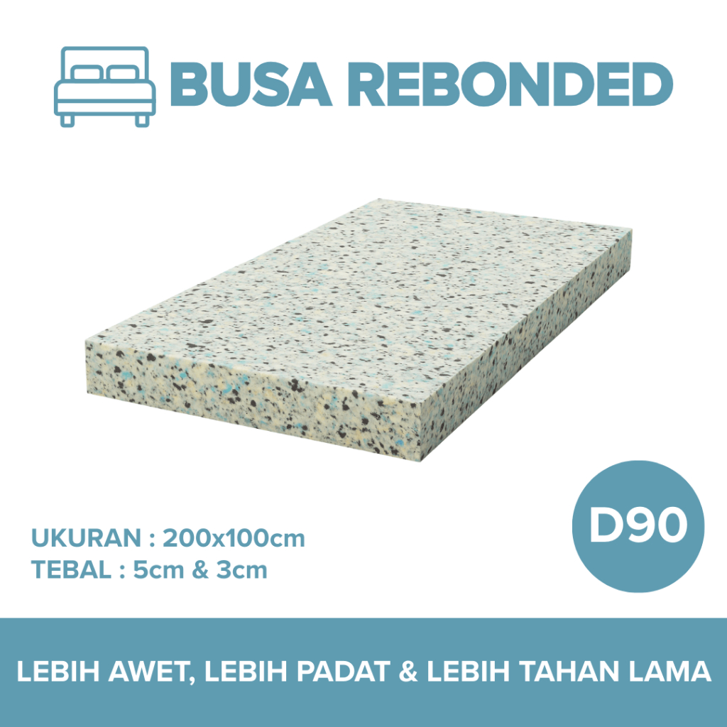 Rebonded Foam - Busa Rebonded - Alas Tidur - Lembaran - 200x100cm D90