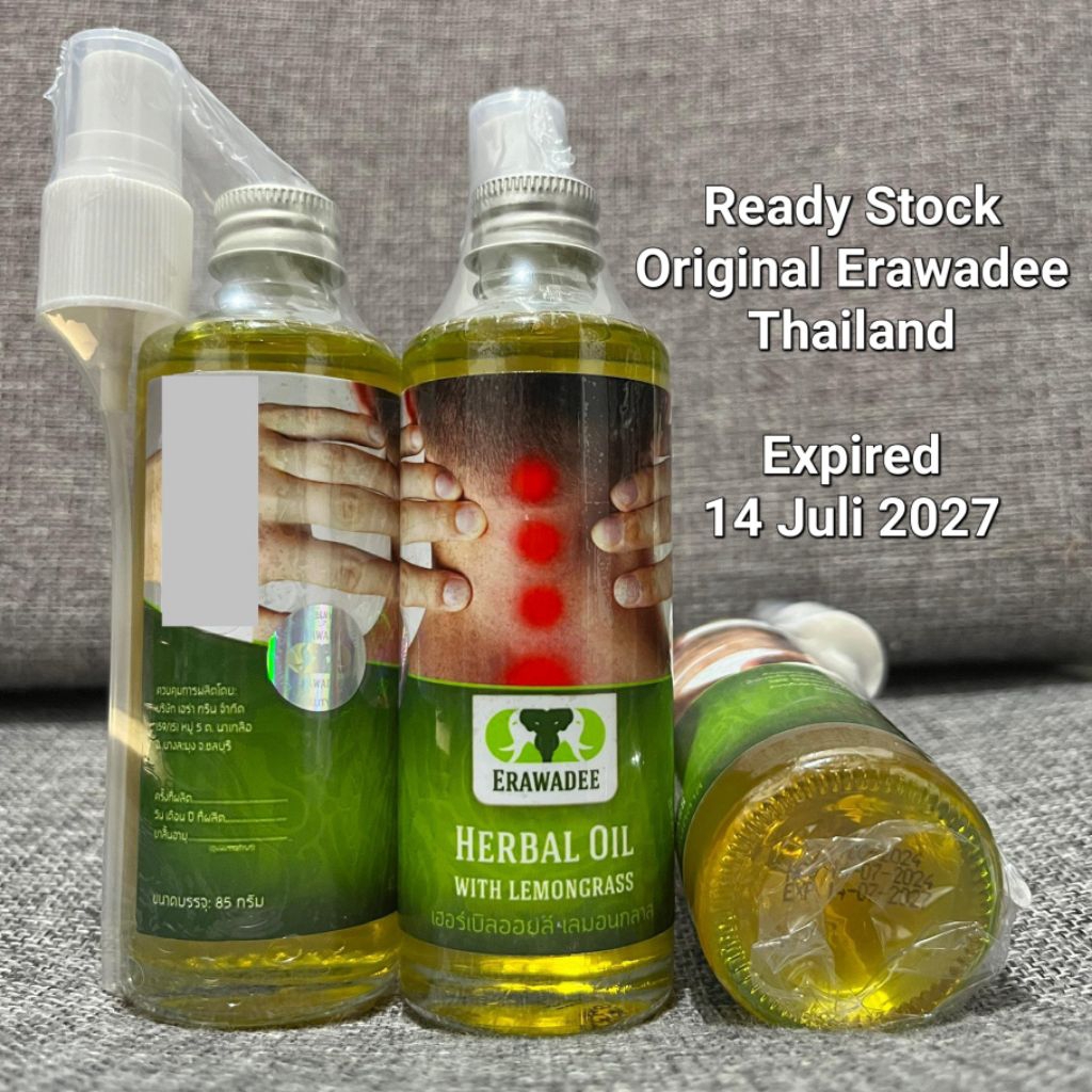 Erawadee No 60 85 ml Herbal Oil with Lemongrass Original Thailand / Semprotan Herbal Perawatan Lumba
