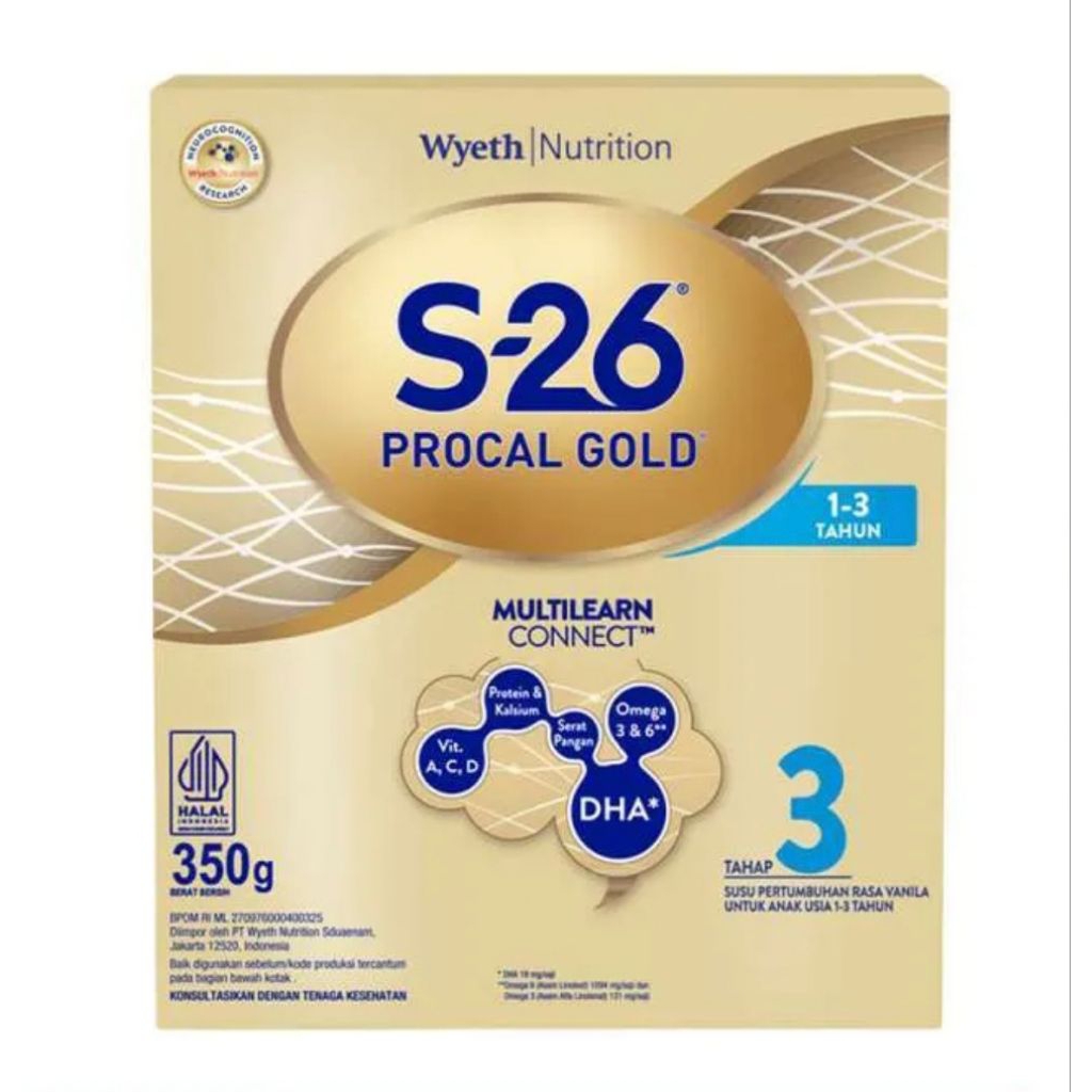 S-26 Procal Gold 3 Susu Formula 1-3 Tahun s26 procal - 350gr 350 G GR GRAM