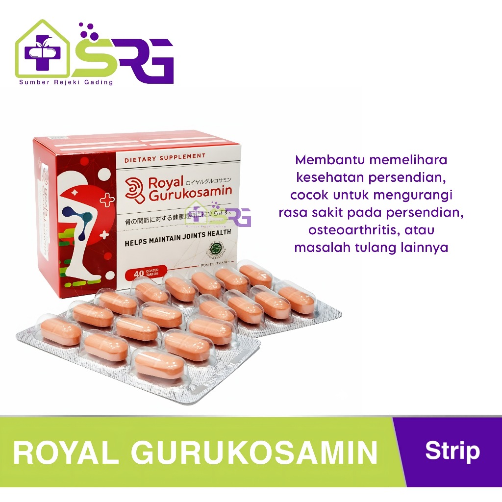 ROYAL GURUKOSAMIN 1 BLISTER (ISI 10 TABLET) Glukosamin 1200mg Obat Persendian